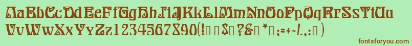 BonapartModern Font – Brown Fonts on Green Background