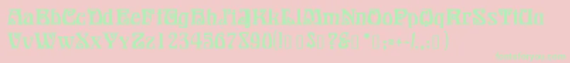 フォントBonapartModern – ピンクの背景に緑の文字