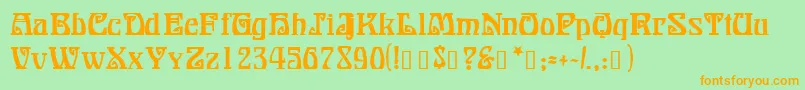BonapartModern Font – Orange Fonts on Green Background