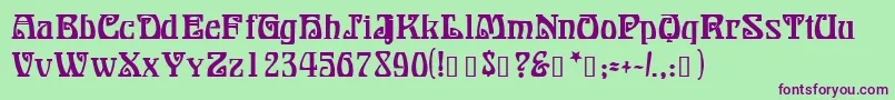 Czcionka BonapartModern – fioletowe czcionki na zielonym tle