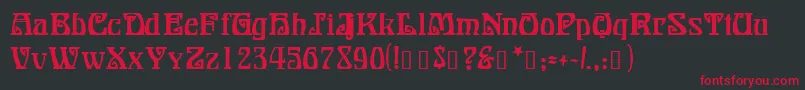 BonapartModern Font – Red Fonts on Black Background