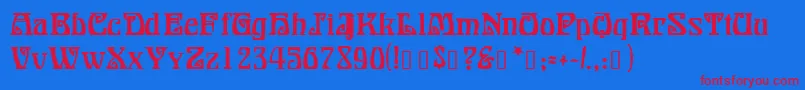 BonapartModern Font – Red Fonts on Blue Background
