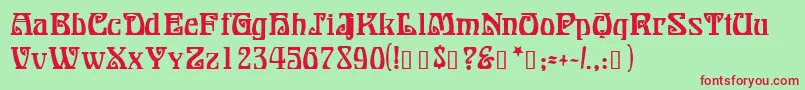 BonapartModern Font – Red Fonts on Green Background