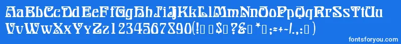 BonapartModern Font – White Fonts on Blue Background