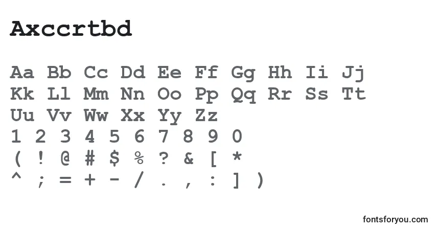Schriftart Axccrtbd – Alphabet, Zahlen, spezielle Symbole