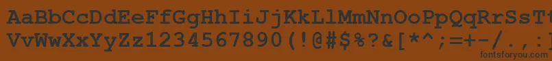 フォントAxccrtbd – 黒い文字が茶色の背景にあります