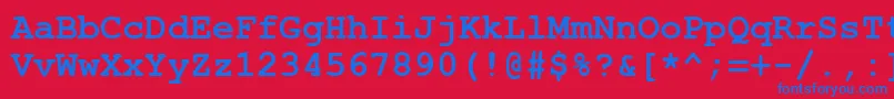 Więcej informacji o czcionce Axccrtbd Czcionka Axccrtbd – niebieskie czcionki na czerwonym tle