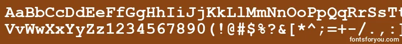 フォントAxccrtbd – 茶色の背景に白い文字