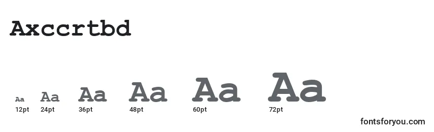 Размеры шрифта Axccrtbd