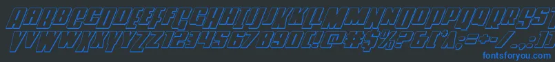 Powerlord3Dital Font – Blue Fonts on Black Background