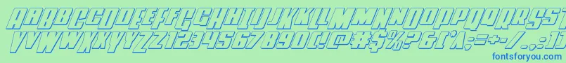 Powerlord3Dital Font – Blue Fonts on Green Background