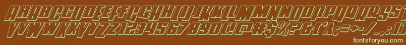 Powerlord3Dital Font – Green Fonts on Brown Background