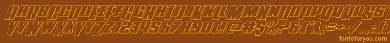 Powerlord3Dital Font – Orange Fonts on Brown Background