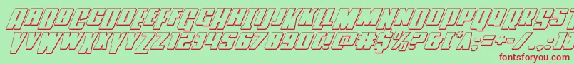 Powerlord3Dital Font – Red Fonts on Green Background