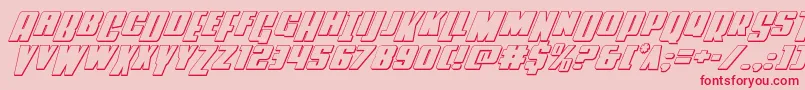 Powerlord3Dital Font – Red Fonts on Pink Background