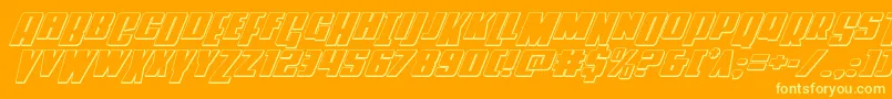 Powerlord3Dital Font – Yellow Fonts on Orange Background