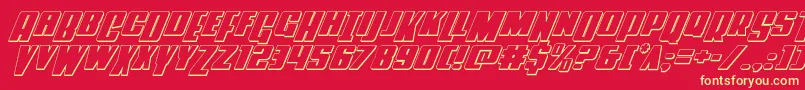 Powerlord3Dital Font – Yellow Fonts on Red Background