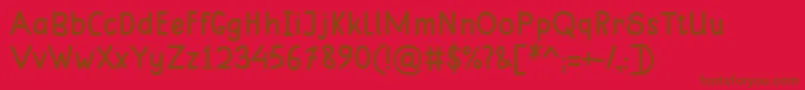 MungkinRegular-Schriftart – Braune Schriften auf rotem Hintergrund