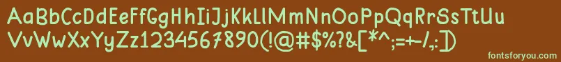 Шрифт MungkinRegular – зелёные шрифты на коричневом фоне