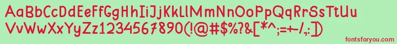 MungkinRegular Font – Red Fonts on Green Background