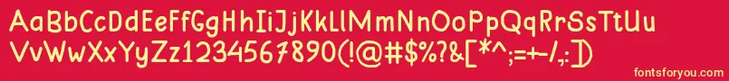 MungkinRegular Font – Yellow Fonts on Red Background