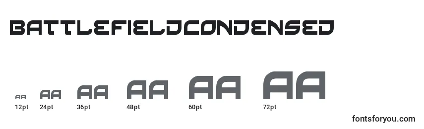 Größen der Schriftart BattlefieldCondensed