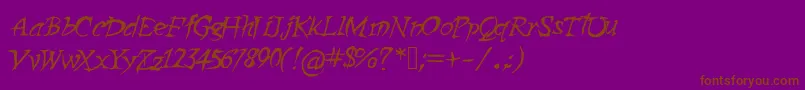 Zombiegirlfriend Font – Brown Fonts on Purple Background