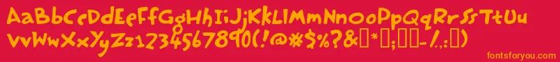 Hastp Font – Orange Fonts on Red Background