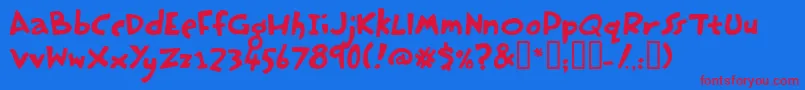 Hastp Font – Red Fonts on Blue Background