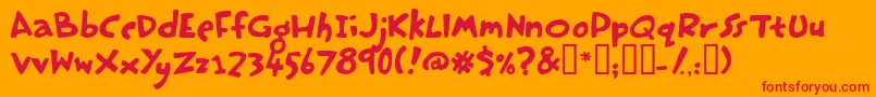 Hastp Font – Red Fonts on Orange Background