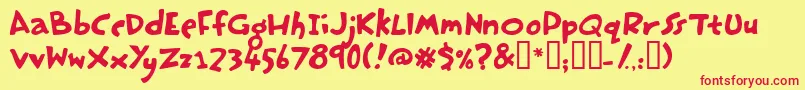 Hastp Font – Red Fonts on Yellow Background