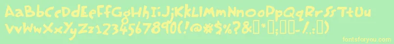 Hastp Font – Yellow Fonts on Green Background