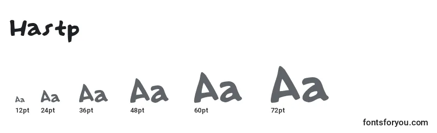 Размеры шрифта Hastp