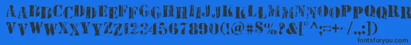 Wetworksstag-Schriftart – Schwarze Schriften auf blauem Hintergrund