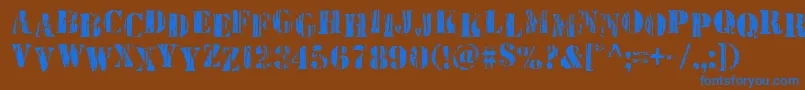フォントWetworksstag – 茶色の背景に青い文字