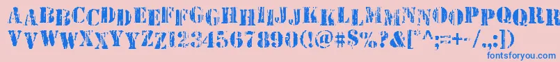 Wetworksstag Font – Blue Fonts on Pink Background