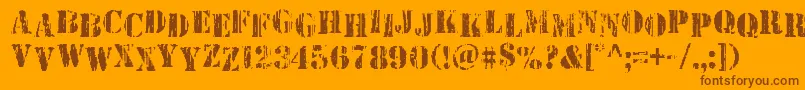 Wetworksstag Font – Brown Fonts on Orange Background