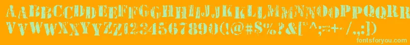 Wetworksstag Font – Green Fonts on Orange Background