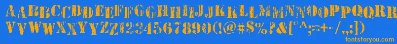 Wetworksstag Font – Orange Fonts on Blue Background