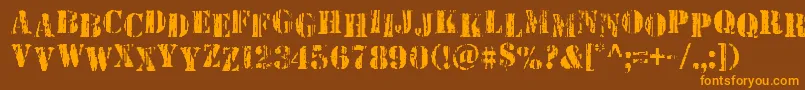 Wetworksstag Font – Orange Fonts on Brown Background