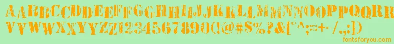 Wetworksstag Font – Orange Fonts on Green Background