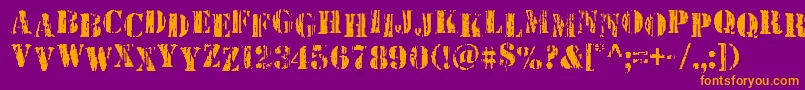 Wetworksstag Font – Orange Fonts on Purple Background