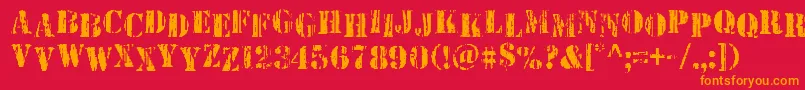Wetworksstag Font – Orange Fonts on Red Background