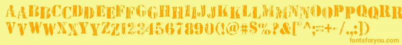 Wetworksstag Font – Orange Fonts on Yellow Background