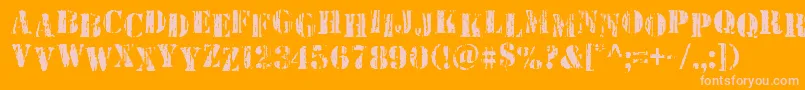 Wetworksstag Font – Pink Fonts on Orange Background