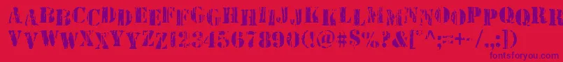 Wetworksstag Font – Purple Fonts on Red Background