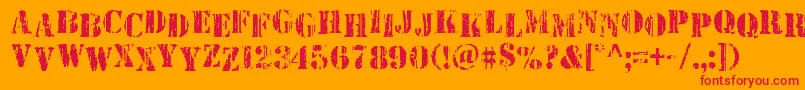 Wetworksstag Font – Red Fonts on Orange Background