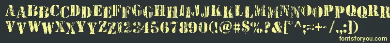 Wetworksstag Font – Yellow Fonts on Black Background