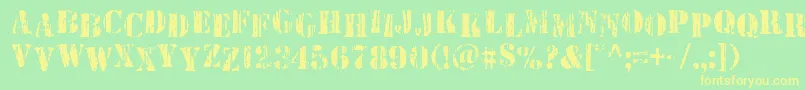 Wetworksstag Font – Yellow Fonts on Green Background