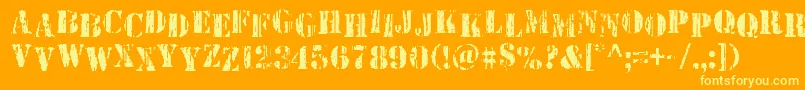 Wetworksstag Font – Yellow Fonts on Orange Background